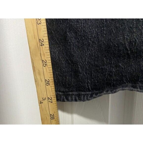 Levi's Jeans Women's 32 Well Worn Black Ribcage Straight Ankle Button Fly - Picture 14 of 15
